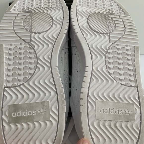 ADIDAS Supercourt Leather Sneakers Cloud White Lilac Tennis Athletic Size 10 - Picture 10 of 16